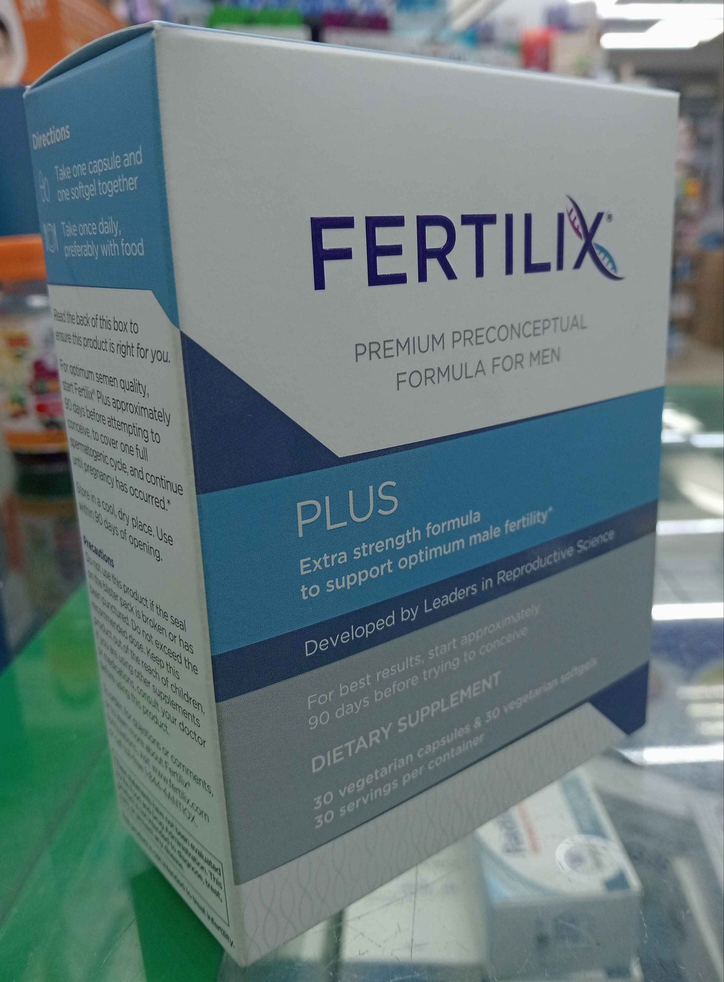 FERTILIX PLUS PREMIUM PRE CONCEPTUAL FORMULA FOR MEN (Extra strength formula to support optimum male fertility and optimum sperm development and DNA integrity)