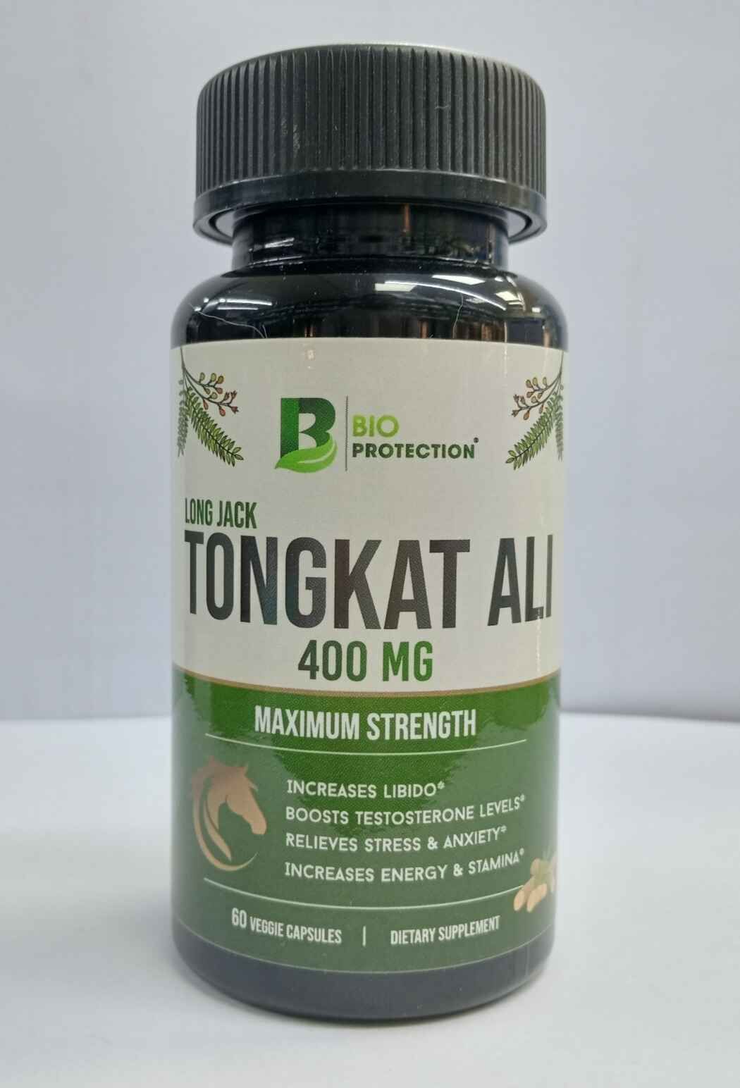 Bio Protection Tongkat ali 400mg Capsules to Increase libido, Boost testosterone levels, Relieves stress and anxiety, Increase energy and stamina.