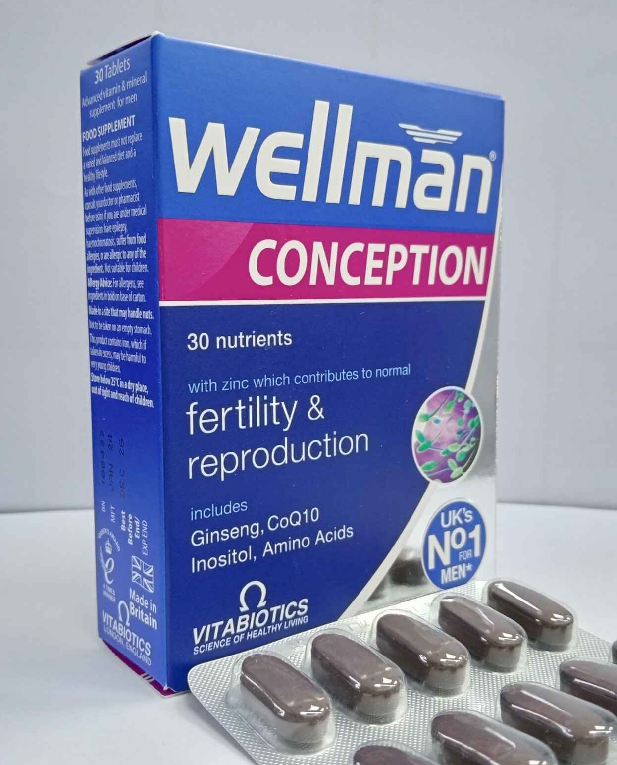 Wellman Conception Tablets for normal fertility and reproduction for men