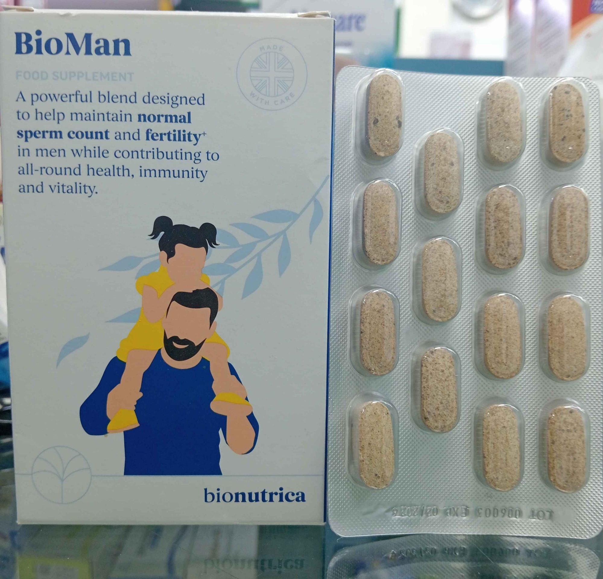 BioMan Food Supplement Tablets helps to maintain normal sperm count and fertility in men while contributing to all-round health, immunity and vitality.