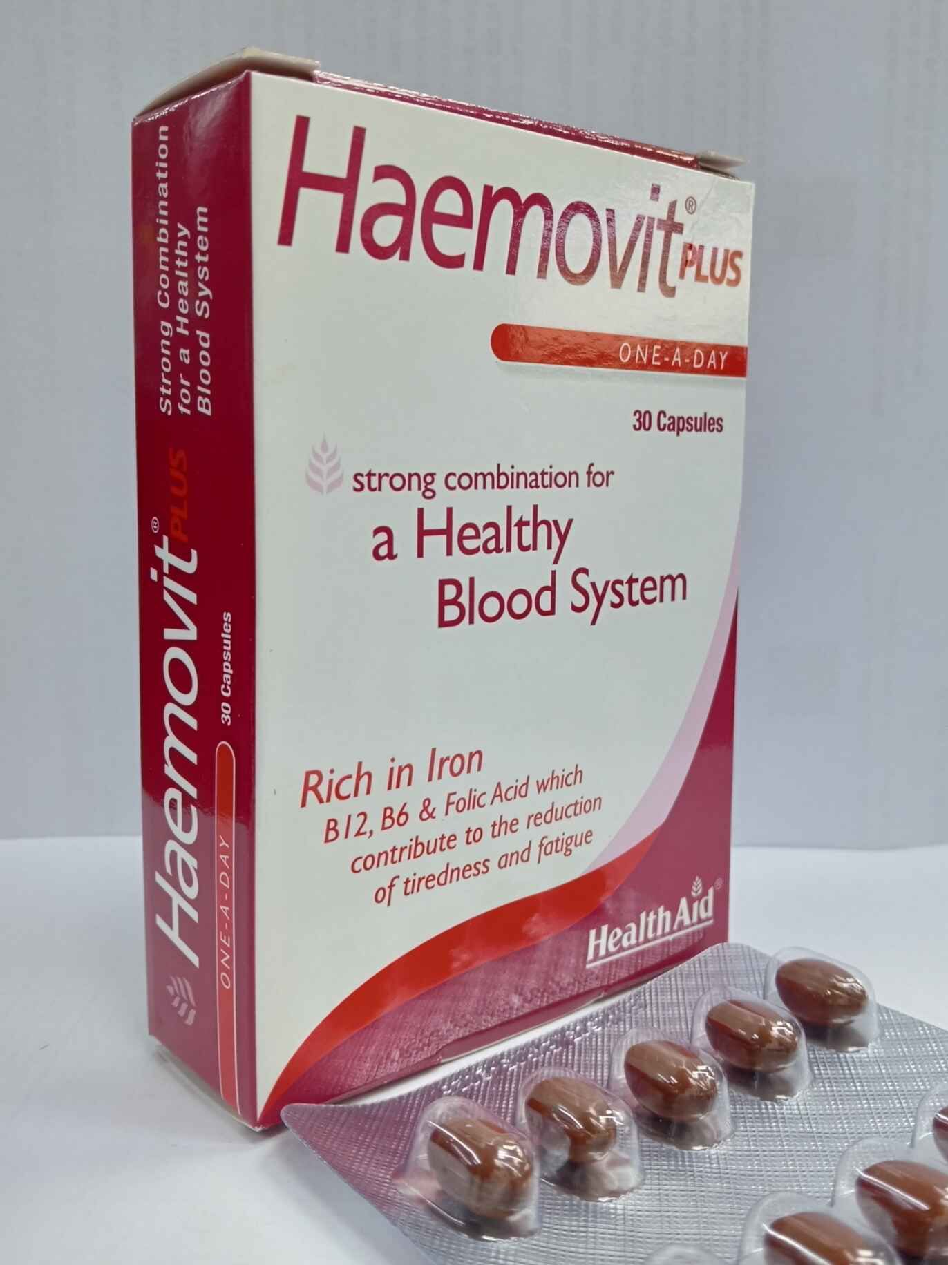 HealthAid Haemovit Plus Capsules Specially formulated to provide vital nutrients needed for the maintenance of healthy blood cells
