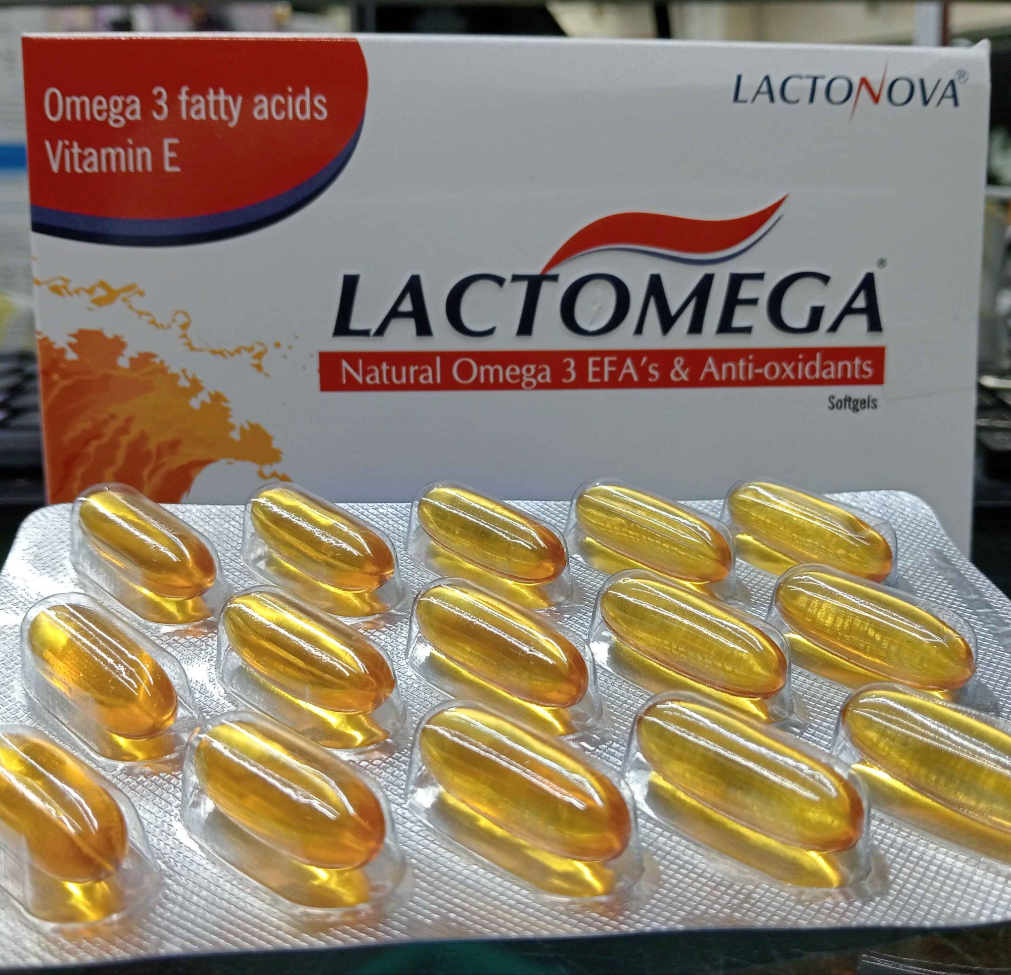 Lactomega Capsules : Omega 3 with vitamin E and antioxidants for healthy Heart