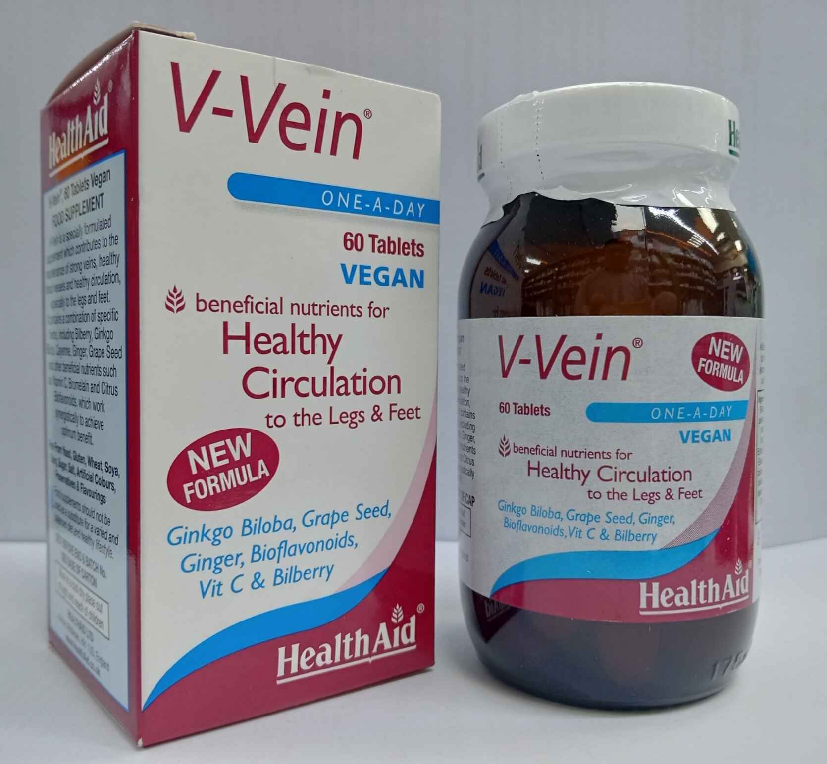 HealthAid V-Vein Tablets Beneficial nutrients for healthy circulation to the Legs and feet