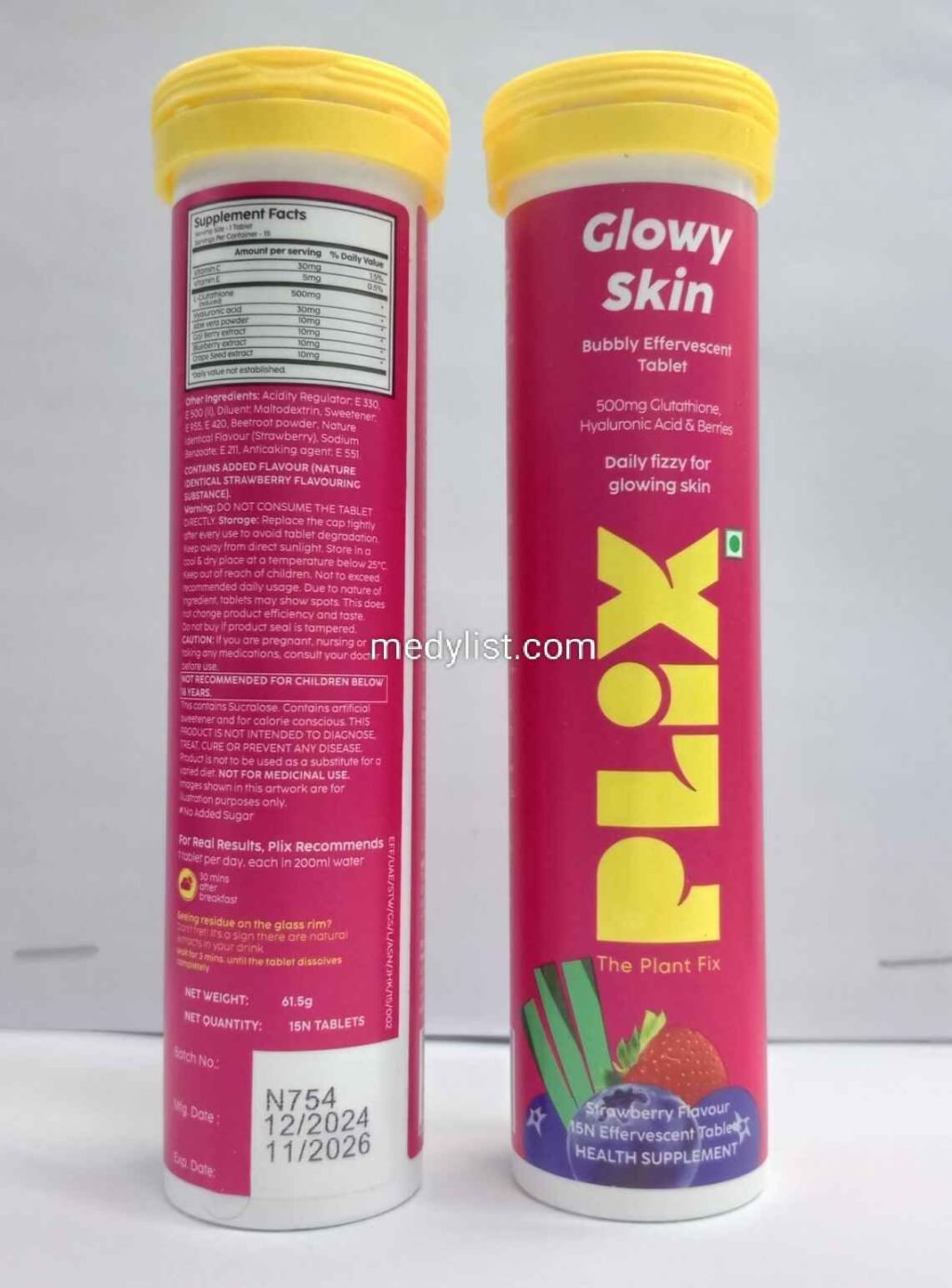 PLIX Glowy Skin Effervescent Tab 15s for skin whitening and anti&nbsp;ageing