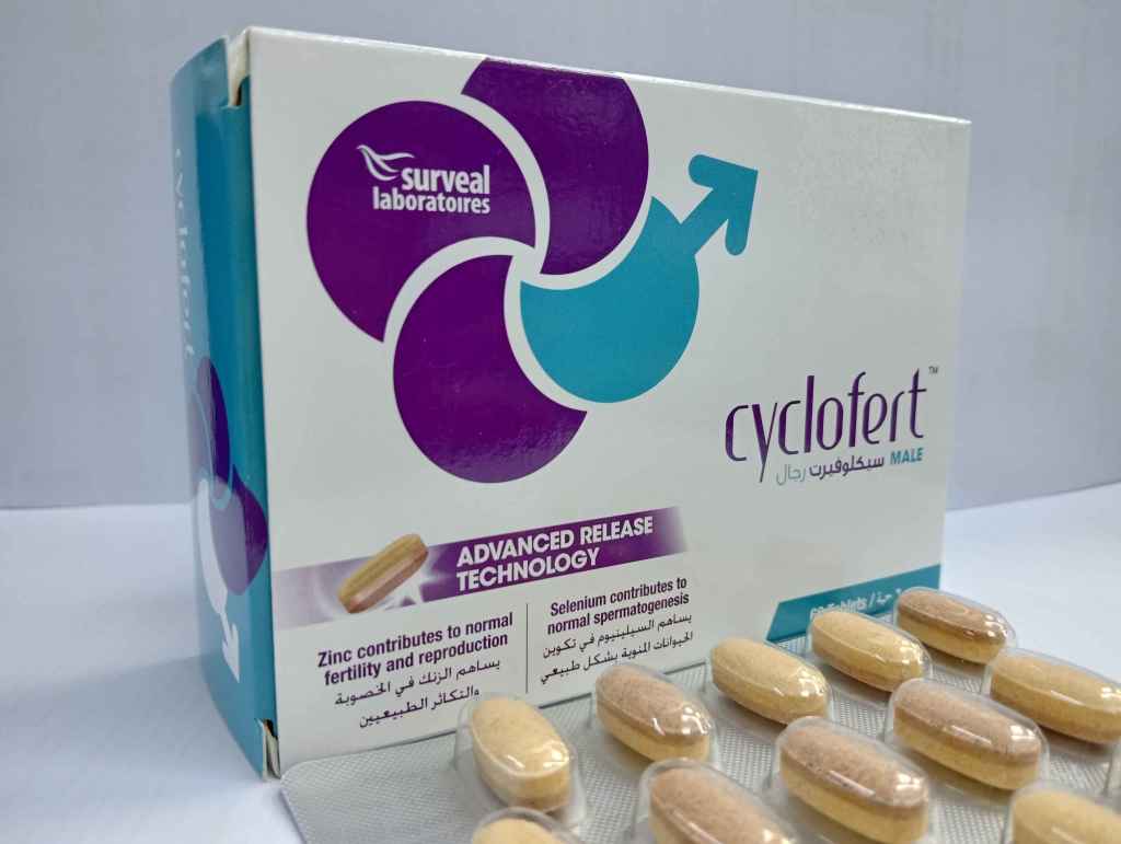 Cyclofert Male Tablets : helps to improve male fertility by increasing Sperm count and sperm&nbsp;quality