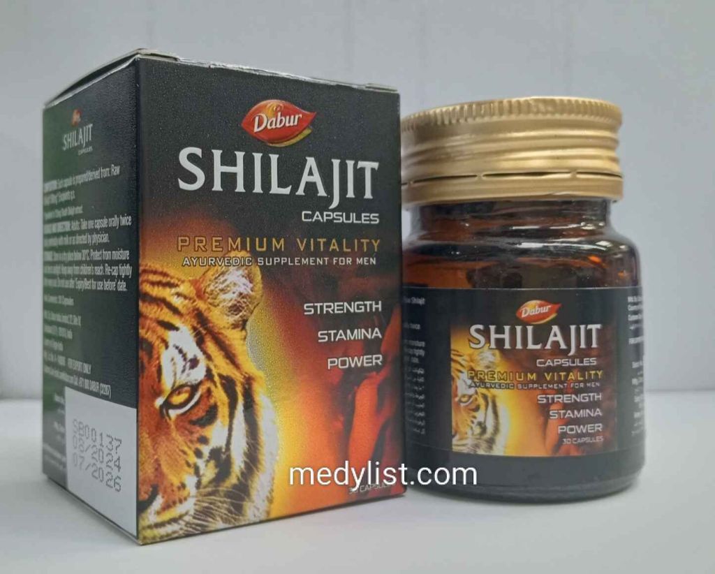 Dabur Shilajith Capsules for men useful in promoting strength, stamina,&nbsp;vigor.
