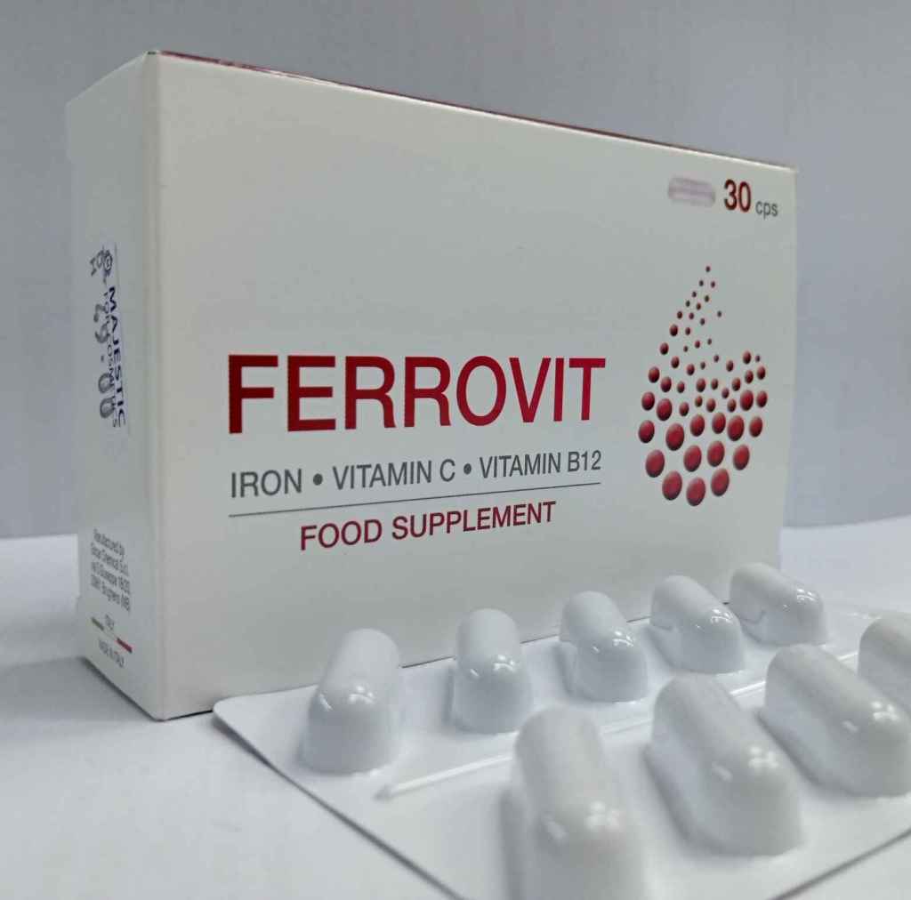FERROVIT Capsules supplements of Iron, Vitamin C and Vitamin B-12. Support general health and&nbsp;vitality.