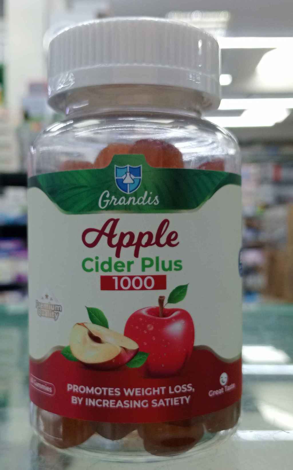 Grandis Apple Cider Vinegar Gummies Promotes weight loss by increasing satiety&nbsp;(fullness)