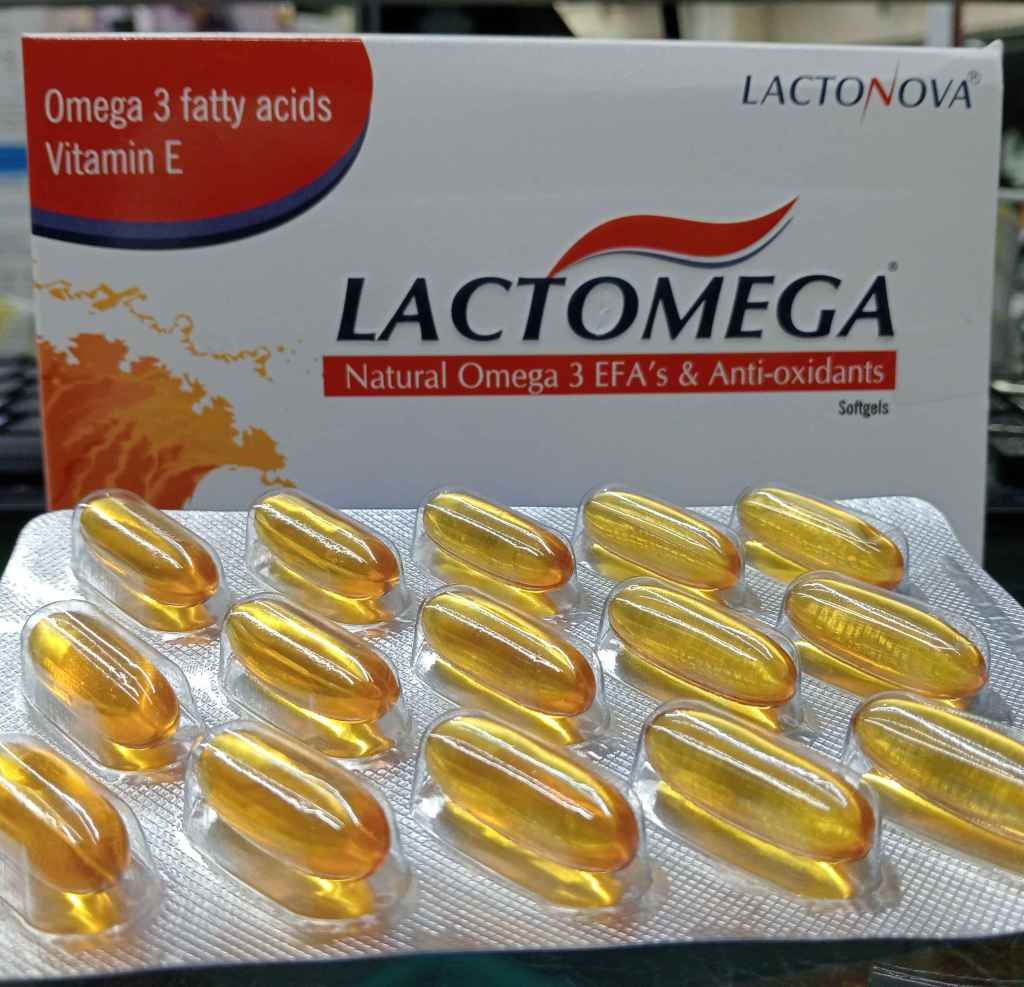 Lactomega Capsules : Omega 3 with vitamin E and antioxidants for healthy&nbsp;Heart