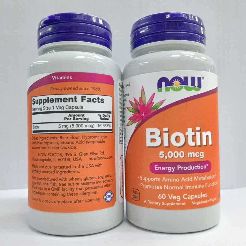 Now Biotin 5000 mcg capsules for healthy hair and&nbsp;skin