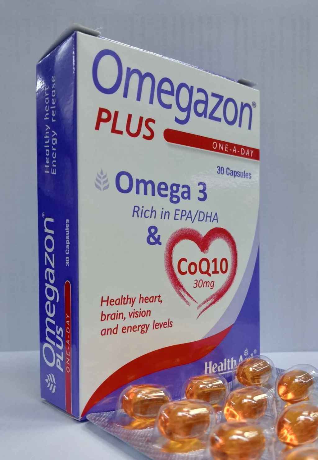 HealthAid Omegazon Capsules for healthy heart, brain, vision and energy&nbsp;production.