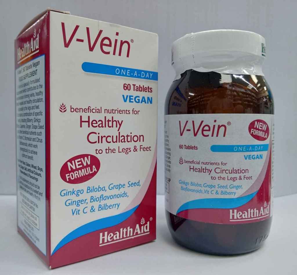 HealthAid V-Vein Tablets Beneficial nutrients for healthy circulation to the Legs and&nbsp;feet